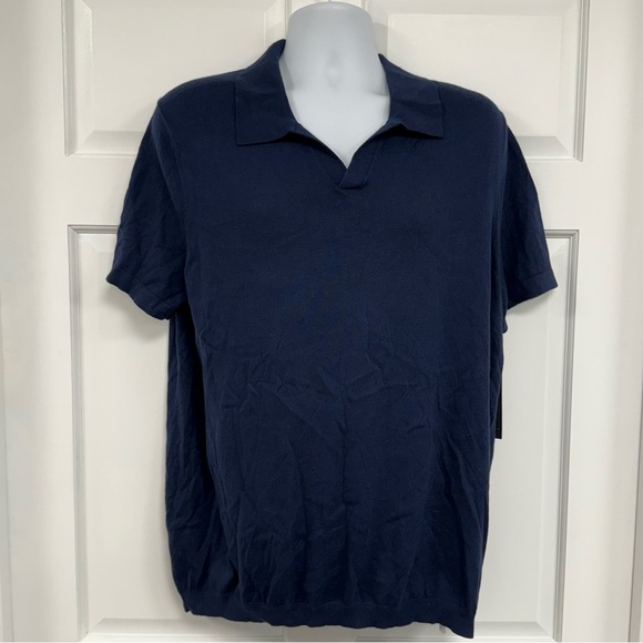 NWT Christian Lacroix Polo Sweater Cashmere Silk Cotton Blend Mens XL Blue Lux - Picture 1 of 8